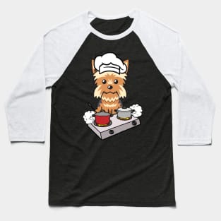 Funny yorkshire terrier is cooking Baseball T-Shirt